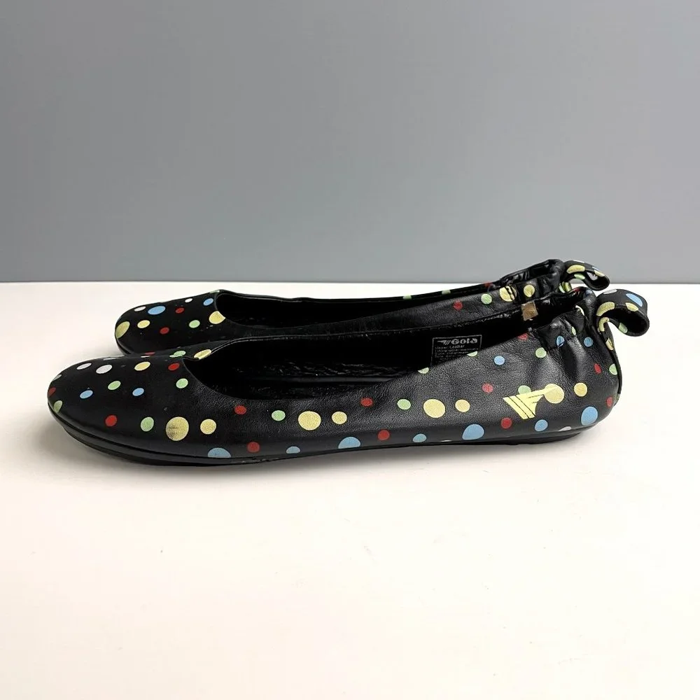 Gola Logic black leather ballet flats with polka dots - size 7 - Picture 4 of 10